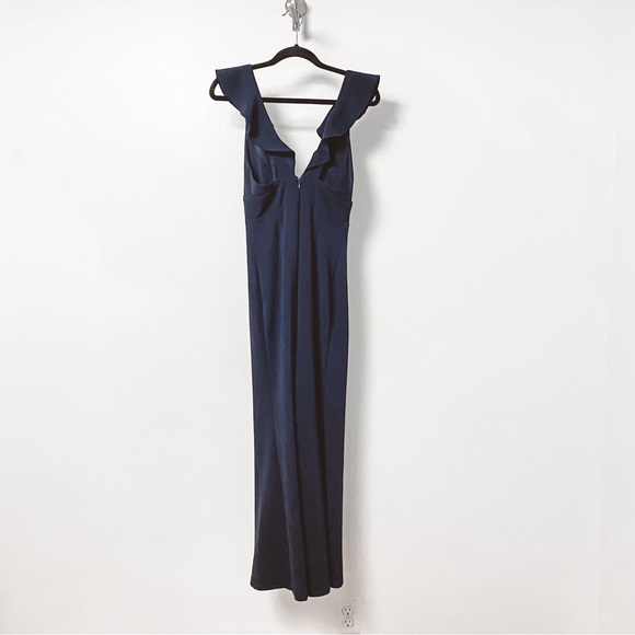 Lulus Perfect Opportunity Plunge Neckline Fall‎ Chic Navy Blue Maxi Dress - Picture 5 of 10